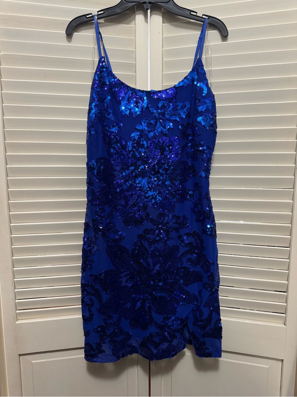 Royal Blue Sequin Slip Mini Dress